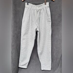 Vintage Cherokee engineer stripe baggy jeans pleats Sz 8 high waist